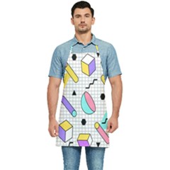 Tridimensional-pastel-shapes-background-memphis-style Kitchen Apron by Salman4z