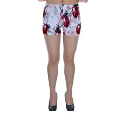 Ladybugs-pattern-texture-watercolor Skinny Shorts by Salman4z