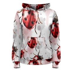 Ladybugs-pattern-texture-watercolor Women s Pullover Hoodie