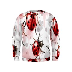 Ladybugs-pattern-texture-watercolor Kids  Sweatshirt