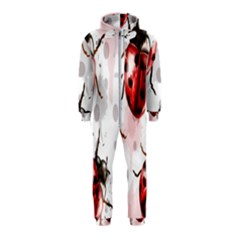 Ladybugs-pattern-texture-watercolor Hooded Jumpsuit (kids)