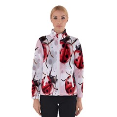 Ladybugs-pattern-texture-watercolor Women s Bomber Jacket