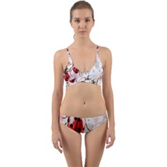 Ladybugs-pattern-texture-watercolor Wrap Around Bikini Set by Salman4z