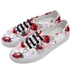 Ladybugs-pattern-texture-watercolor Women s Classic Low Top Sneakers by Salman4z