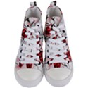 Ladybugs-pattern-texture-watercolor Women s Mid-Top Canvas Sneakers View1