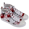 Ladybugs-pattern-texture-watercolor Women s Mid-Top Canvas Sneakers View3