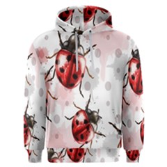 Ladybugs-pattern-texture-watercolor Men s Overhead Hoodie