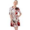 Ladybugs-pattern-texture-watercolor Belted Shirt Dress View1