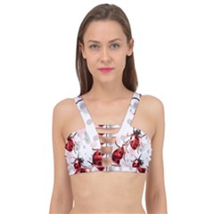 Ladybugs-pattern-texture-watercolor Cage Up Bikini Top by Salman4z