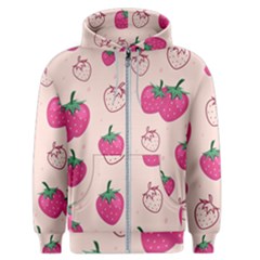 Seamless-strawberry-fruit-pattern-background Men s Zipper Hoodie