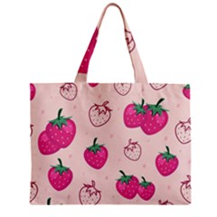 Seamless-strawberry-fruit-pattern-background Zipper Mini Tote Bag by Salman4z