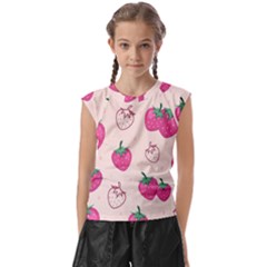 Seamless-strawberry-fruit-pattern-background Kids  Raglan Cap Sleeve Tee by Salman4z