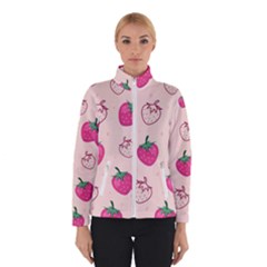 Seamless-strawberry-fruit-pattern-background Women s Bomber Jacket