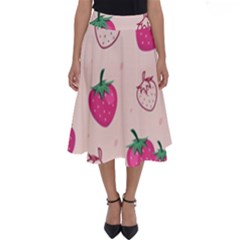 Seamless-strawberry-fruit-pattern-background Perfect Length Midi Skirt by Salman4z