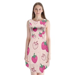 Seamless-strawberry-fruit-pattern-background Sleeveless Chiffon Dress   by Salman4z