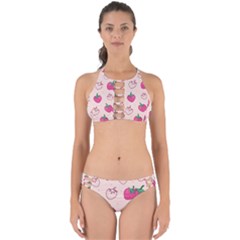 Seamless-strawberry-fruit-pattern-background Perfectly Cut Out Bikini Set by Salman4z