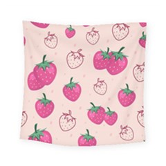 Seamless-strawberry-fruit-pattern-background Square Tapestry (small)