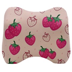 Seamless-strawberry-fruit-pattern-background Velour Head Support Cushion by Salman4z