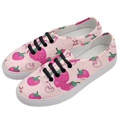 Seamless-strawberry-fruit-pattern-background Women s Classic Low Top Sneakers by Salman4z