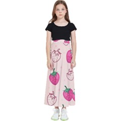 Seamless-strawberry-fruit-pattern-background Kids  Flared Maxi Skirt by Salman4z