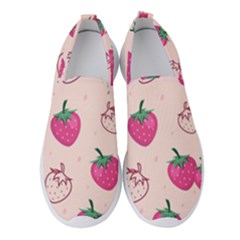 Seamless-strawberry-fruit-pattern-background Women s Slip On Sneakers by Salman4z