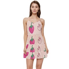 Seamless-strawberry-fruit-pattern-background Short Frill Dress by Salman4z