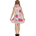 Seamless-strawberry-fruit-pattern-background Kids  Halter Collar Waist Tie Chiffon Dress View4