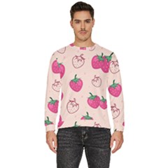 Seamless-strawberry-fruit-pattern-background Men s Fleece Sweatshirt