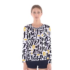 Letters-pattern Women s Long Sleeve Tee