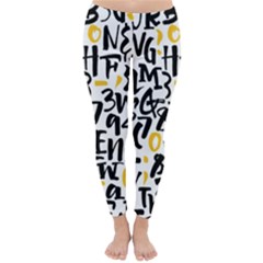 Letters-pattern Classic Winter Leggings