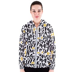 Letters-pattern Women s Zipper Hoodie