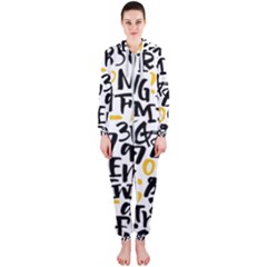 Letters-pattern Hooded Jumpsuit (ladies)