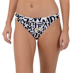 Letters-pattern Band Bikini Bottoms by Salman4z