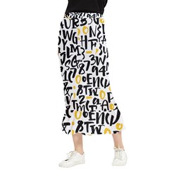 Letters-pattern Maxi Fishtail Chiffon Skirt by Salman4z