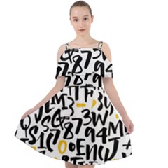 Letters-pattern Cut Out Shoulders Chiffon Dress by Salman4z