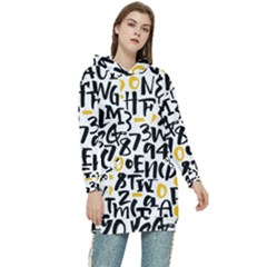 Letters-pattern Women s Long Oversized Pullover Hoodie