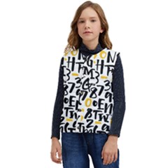 Letters-pattern Kid s Short Button Up Puffer Vest	