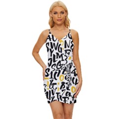 Letters-pattern Wrap Tie Front Dress by Salman4z