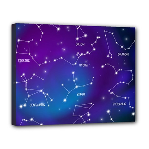 Realistic-night-sky-poster-with-constellations Canvas 14  X 11  (stretched) by Salman4z