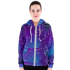 Realistic-night-sky-poster-with-constellations Women s Zipper Hoodie