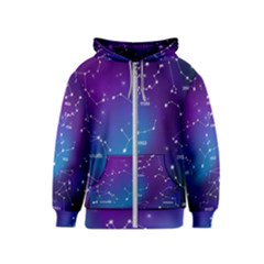 Realistic-night-sky-poster-with-constellations Kids  Zipper Hoodie