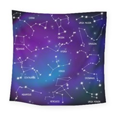 Realistic-night-sky-poster-with-constellations Square Tapestry (large)