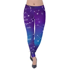 Realistic-night-sky-poster-with-constellations Velvet Leggings