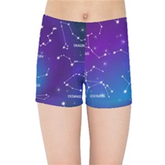 Realistic-night-sky-poster-with-constellations Kids  Sports Shorts by Salman4z