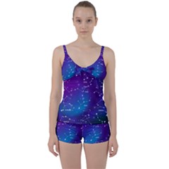 Realistic-night-sky-poster-with-constellations Tie Front Two Piece Tankini by Salman4z