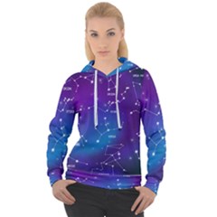 Realistic-night-sky-poster-with-constellations Women s Overhead Hoodie