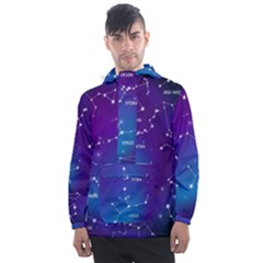 Realistic-night-sky-poster-with-constellations Men s Front Pocket Pullover Windbreaker