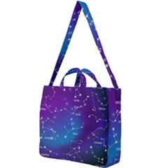 Realistic-night-sky-poster-with-constellations Square Shoulder Tote Bag by Salman4z