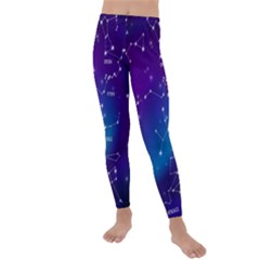 Realistic-night-sky-poster-with-constellations Kids  Lightweight Velour Leggings by Salman4z