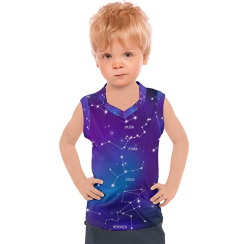 Realistic-night-sky-poster-with-constellations Kids  Sport Tank Top by Salman4z